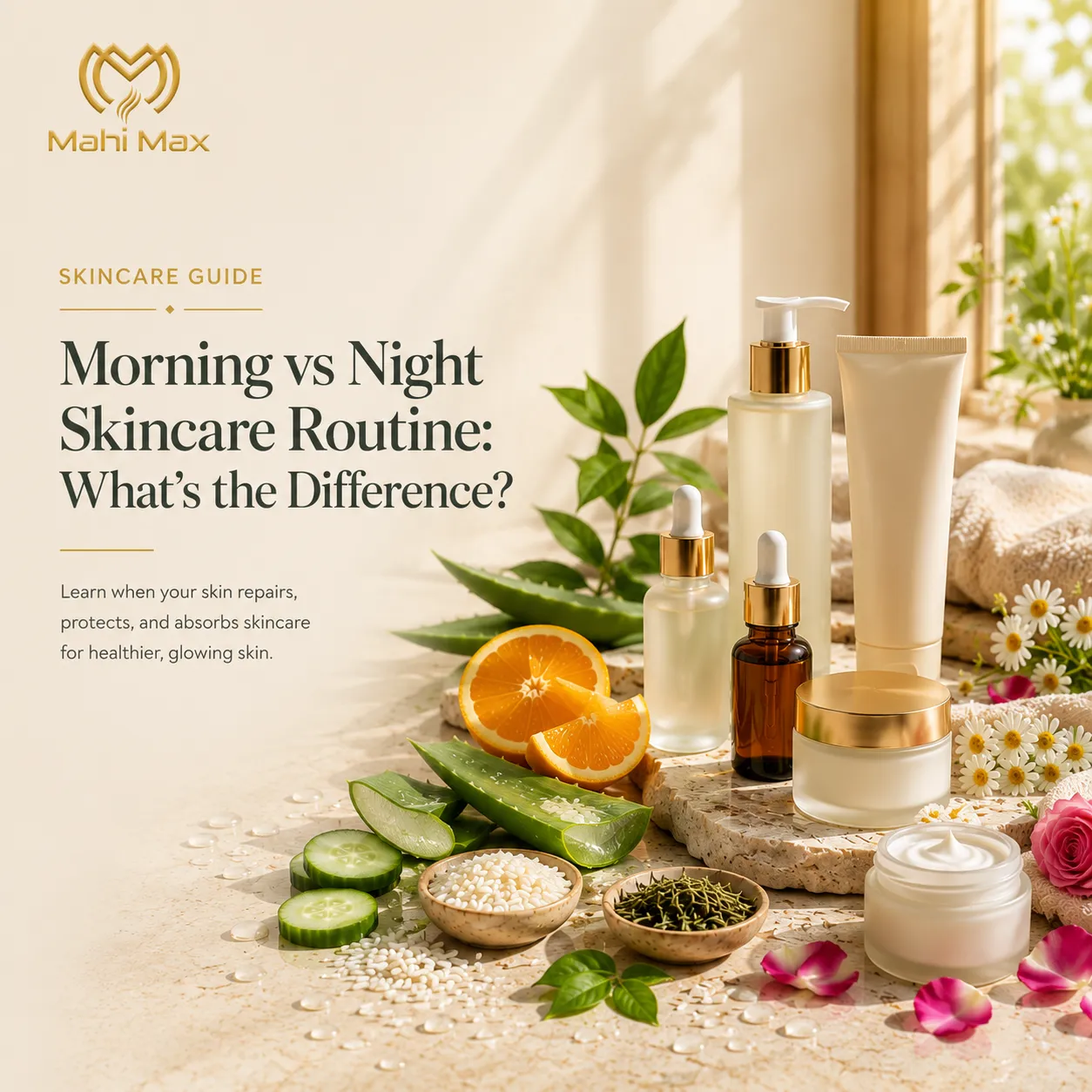 Skincare routine morning vs night